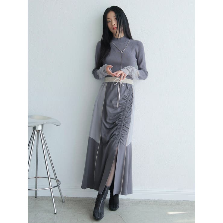 バイカラートラックカットスカート | LADYMADE | 詳細画像2 