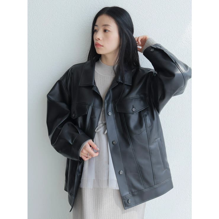 フェイクレザー中綿ジャケット[品番：LINW0002469]｜LADYMADE