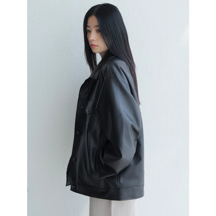 フェイクレザー中綿ジャケット[品番：LINW0002469]｜LADYMADE