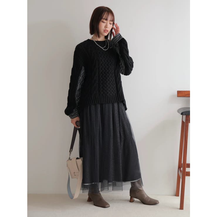 シャツドッキングケーブルニット | LADYMADE | 詳細画像22 