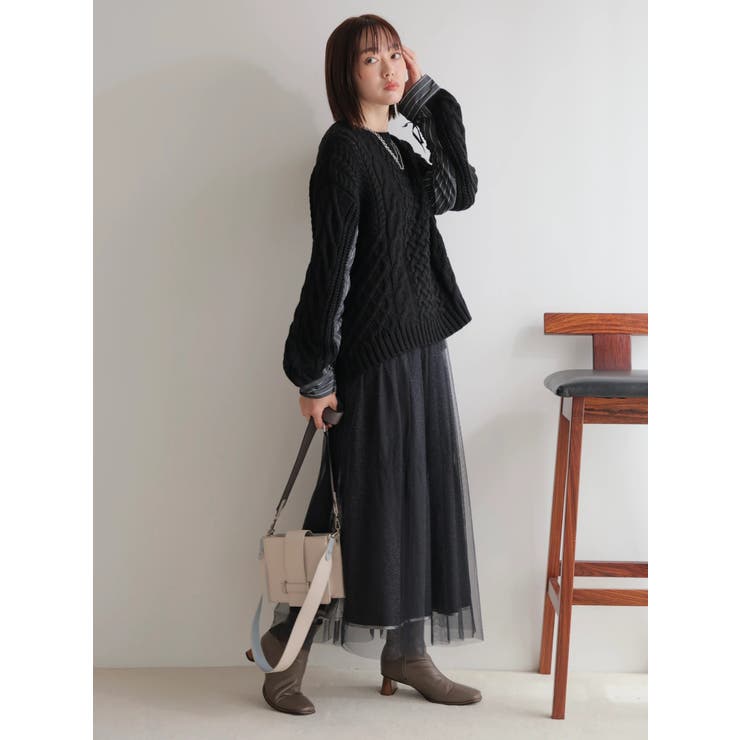 シャツドッキングケーブルニット | LADYMADE | 詳細画像23 