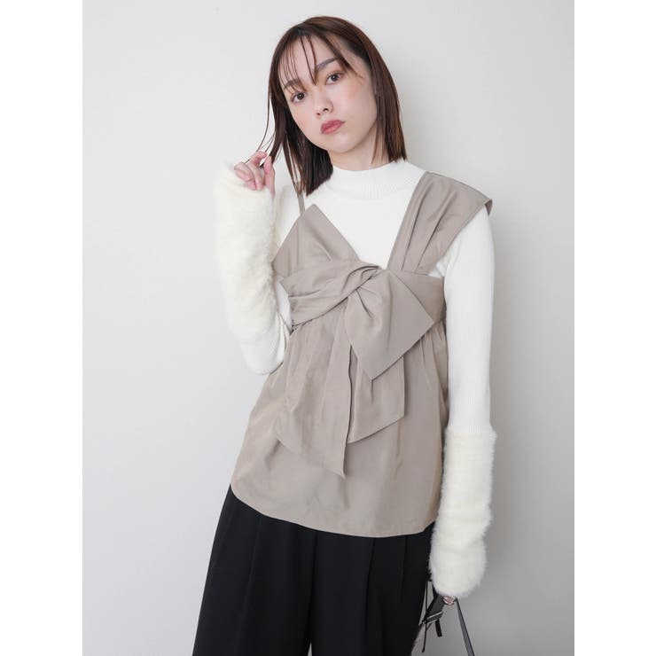 フェザースリーブニット×リボンキャミSET | LADYMADE | 詳細画像9 