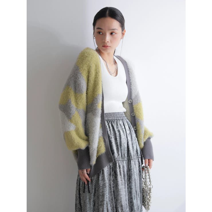 ラメフェザージャガードニットカーディガン | LADYMADE | 詳細画像11 