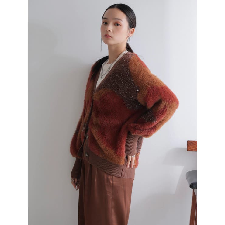 ラメフェザージャガードニットカーディガン | LADYMADE | 詳細画像16 