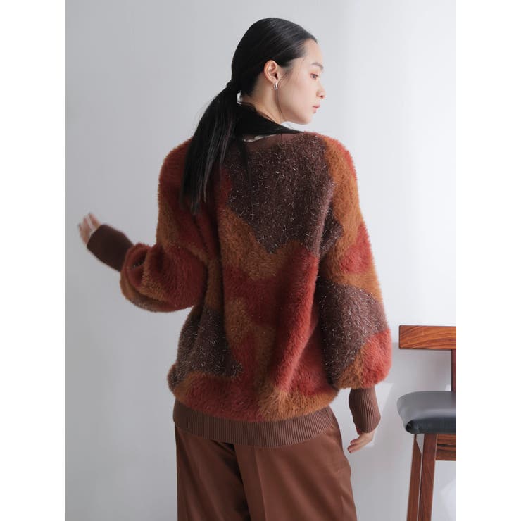 ラメフェザージャガードニットカーディガン | LADYMADE | 詳細画像17 