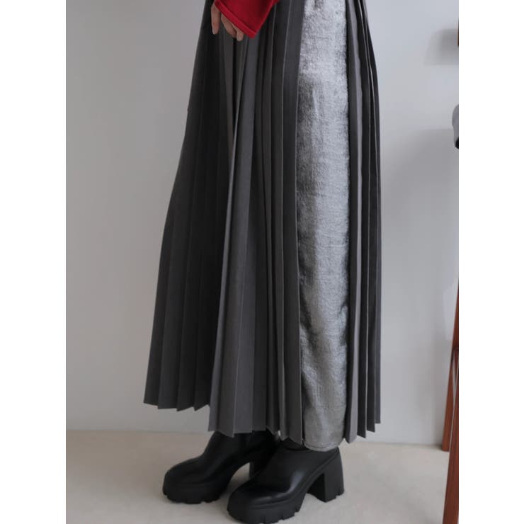 ニットドッキングプリーツワンピース[品番：LINW0002535]｜LADYMADE