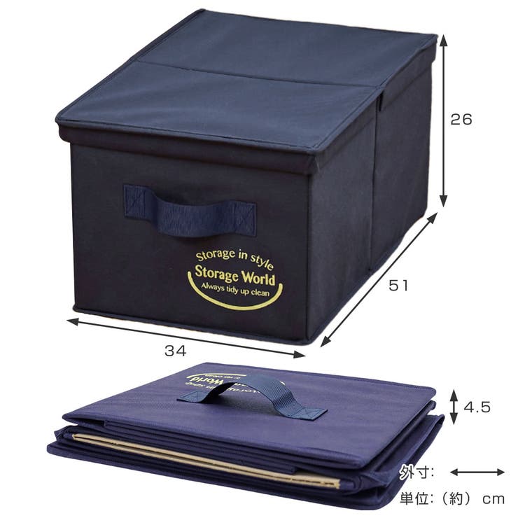 収納ボックス クローゼットのフタ付整理箱 2個組[品番：KRFH0022722