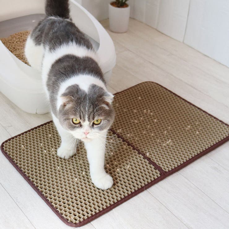 猫砂マット 猫砂飛び散り防止 トイレマット[品番：KRFH0028565