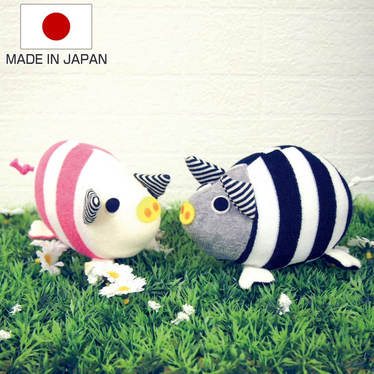 ガラガラ ぬいぐるみ しましま子ぶたさん | livingut | 詳細画像1 