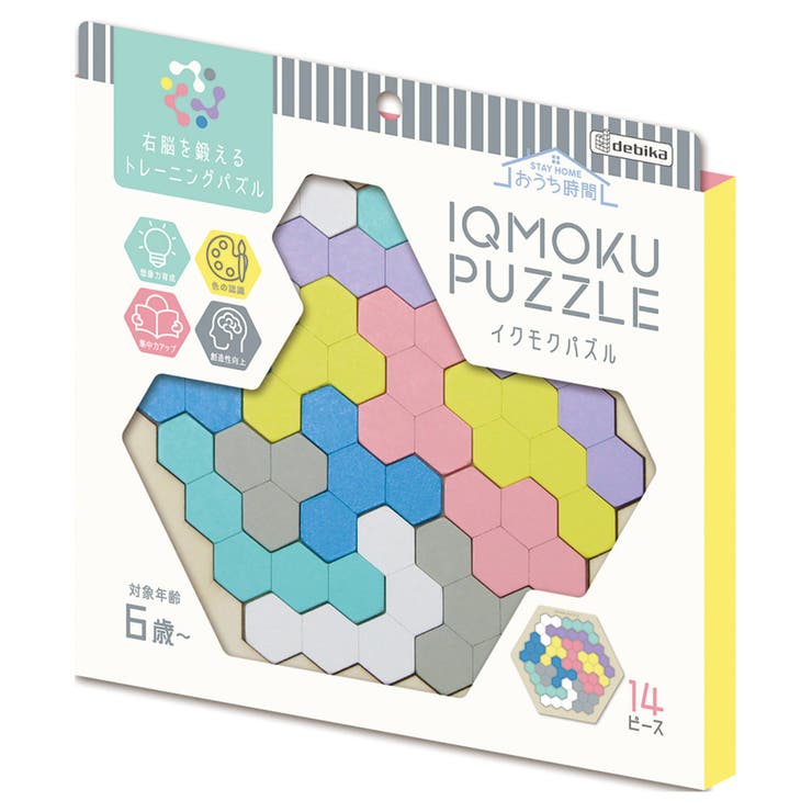 知育玩具 イクモク木製知育パズル 六角形[品番：KRFH0041621