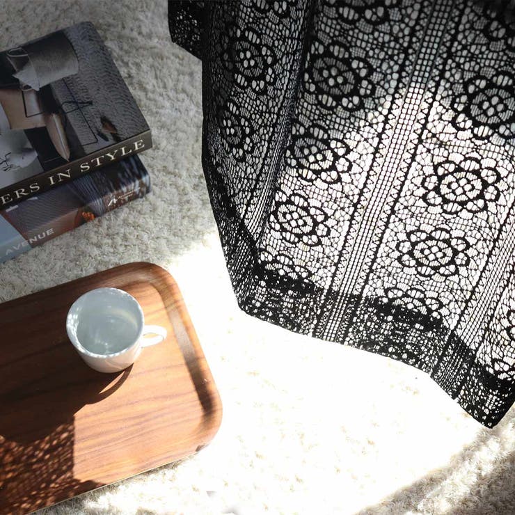 レースカーテン ブラックレース 100×176～228cm | livingut | 詳細画像5 