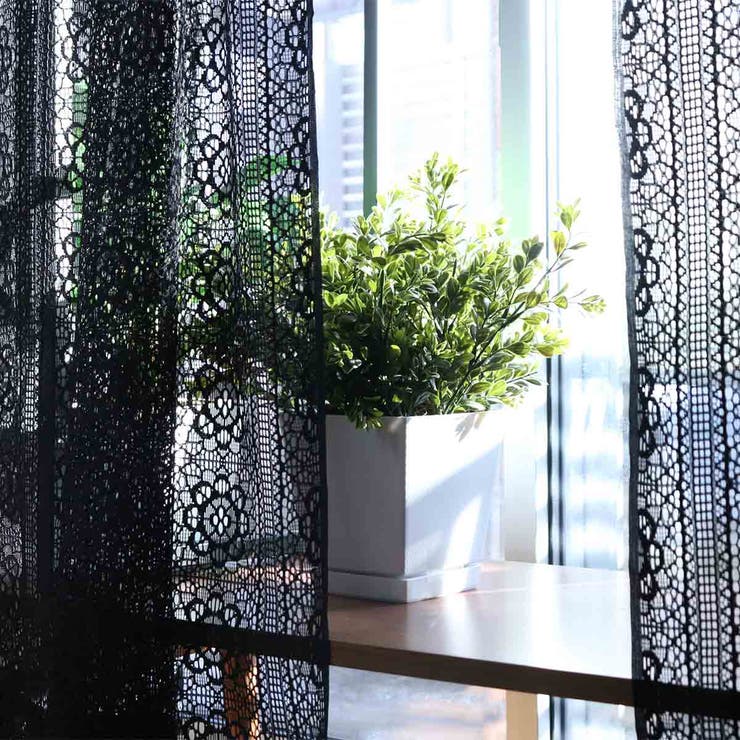 レースカーテン ブラックレース 100×176～228cm | livingut | 詳細画像7 