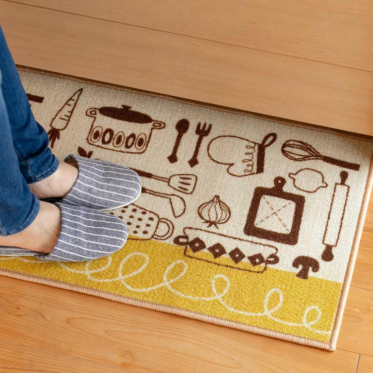 キッチンマット ナチュラル キッチンツールプリントキッチンマット | livingut | 詳細画像5 