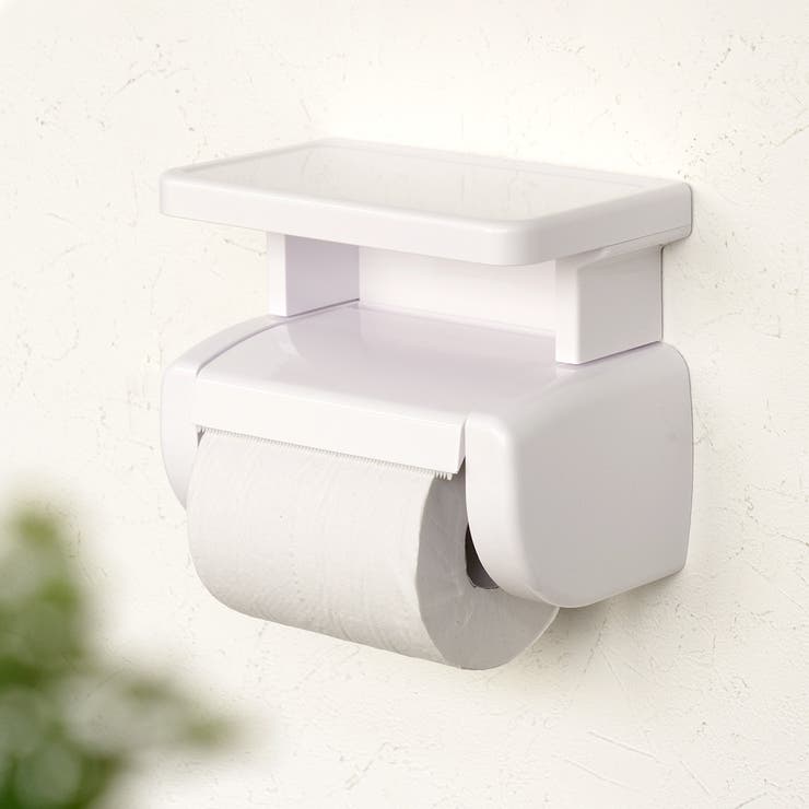トイレットペーパーホルダー シングル 棚付き | livingut | 詳細画像1 