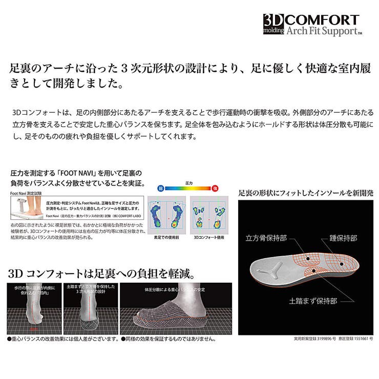 スリッパ 歩行姿勢サポート３DコンフォートM 22 | livingut | 詳細画像6 
