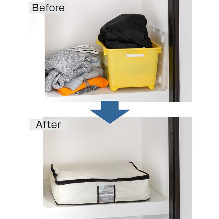 圧縮袋付収納ケース バルブ式衣類圧縮袋 ソフトケース付 | livingut | 詳細画像3 