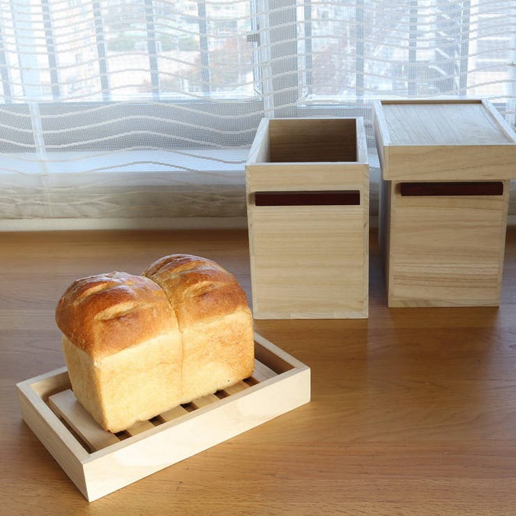 ブレッドケース 天然木桐材のパン収納庫 天然木[品番