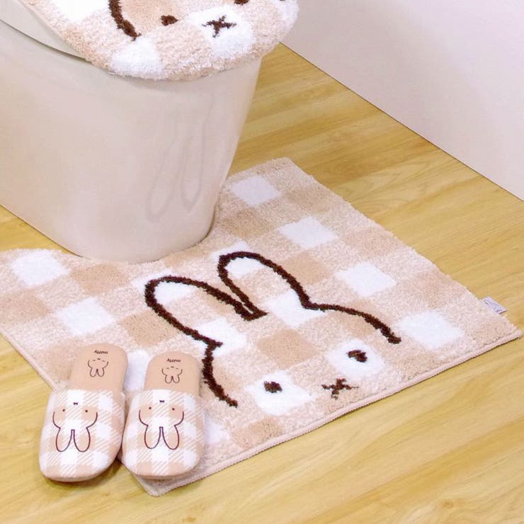 ミッフィー チェックライン トイレマット[品番:KRFH0044358 ミッフィー チェックライン トイレマット[品番:KRFH0044358