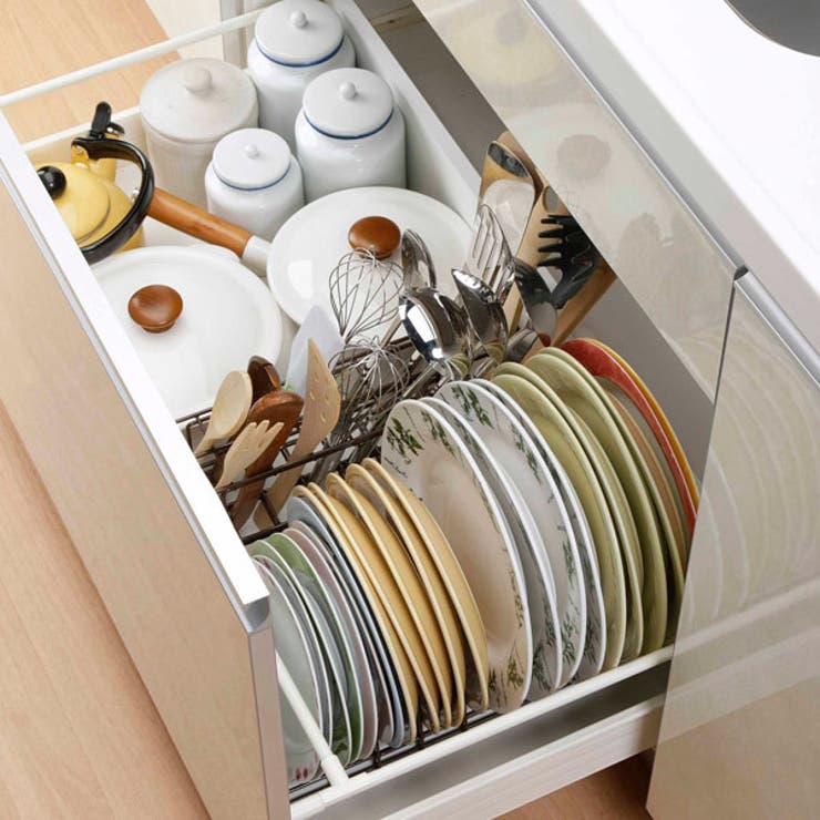 ディッシュスタンド 伸縮お皿収納ラック 伸縮[品番：KRFH0004695