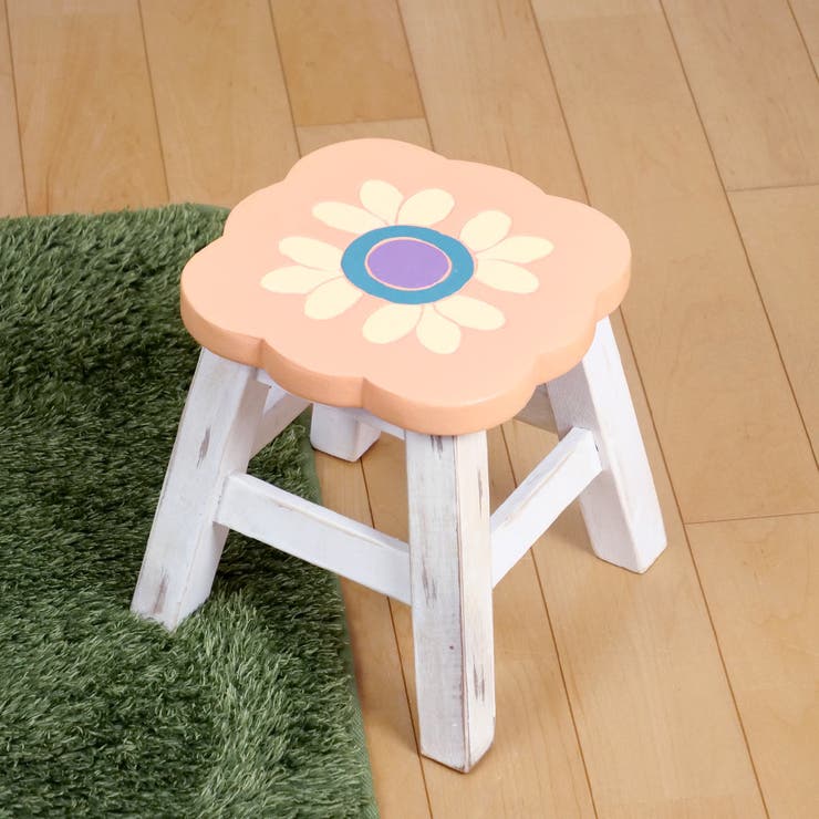 スツール 座面高25～26cm ピンクフラワー | livingut | 詳細画像1 