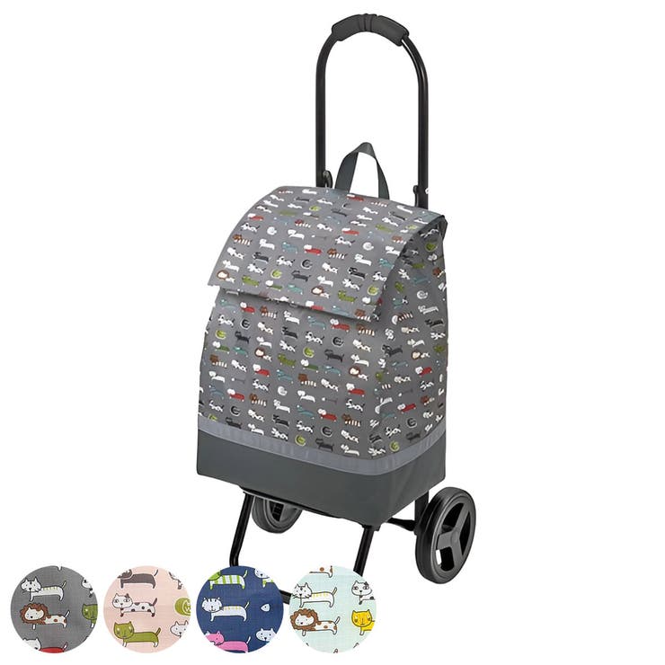 ショッピングカート ネコ柄 折りたたみ | livingut | 詳細画像1 