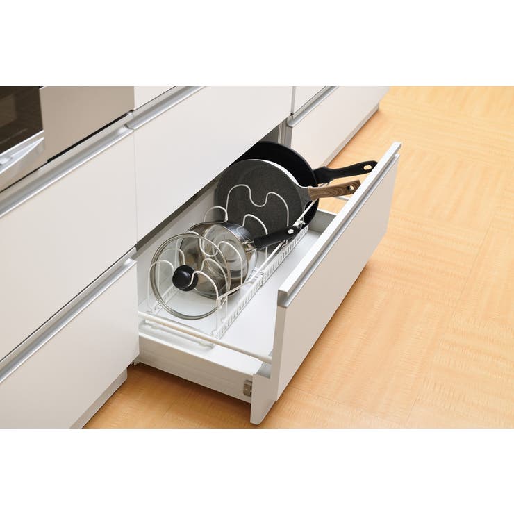 フライパンラック 伸縮 ストッパー付き | livingut | 詳細画像6 