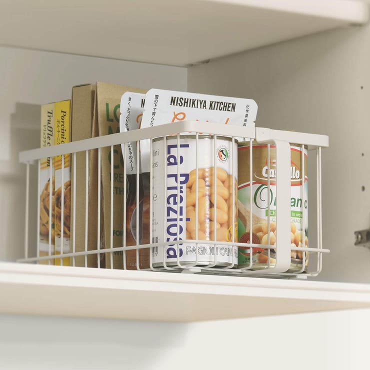 キッチン収納ケース 取っ手付ワイヤーバスケット 幅15 | livingut | 詳細画像1 