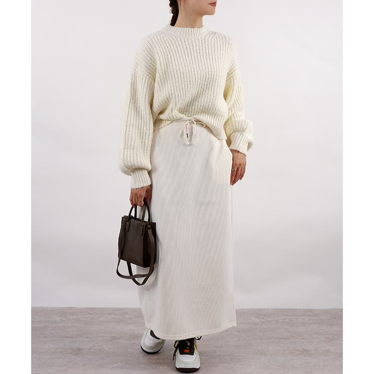 2024AW新作】裏起毛ナロースカート コーデュロイスカート 裏ボア