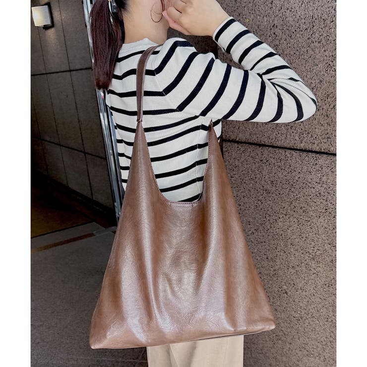 ダークブラウン | 【2025SS新作】A4収納可！ミニバッグ付きトライアングルトートバッグ | CLOTHY