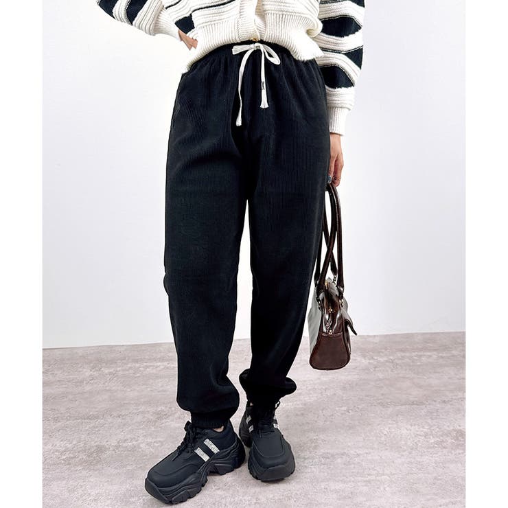  【あったか裏ボアシリーズ】裏ボアコーデュロイジョガーパンツ | CLOTHY | 詳細画像2 