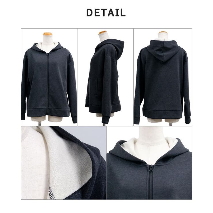 【あったか裏ボアシリーズ】裏ボアフルジップパーカー | CLOTHY | 詳細画像28 