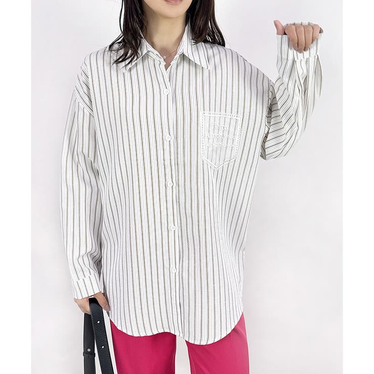 【2025AW新作】シアーポケットストライプシャツ | CLOTHY | 詳細画像2 