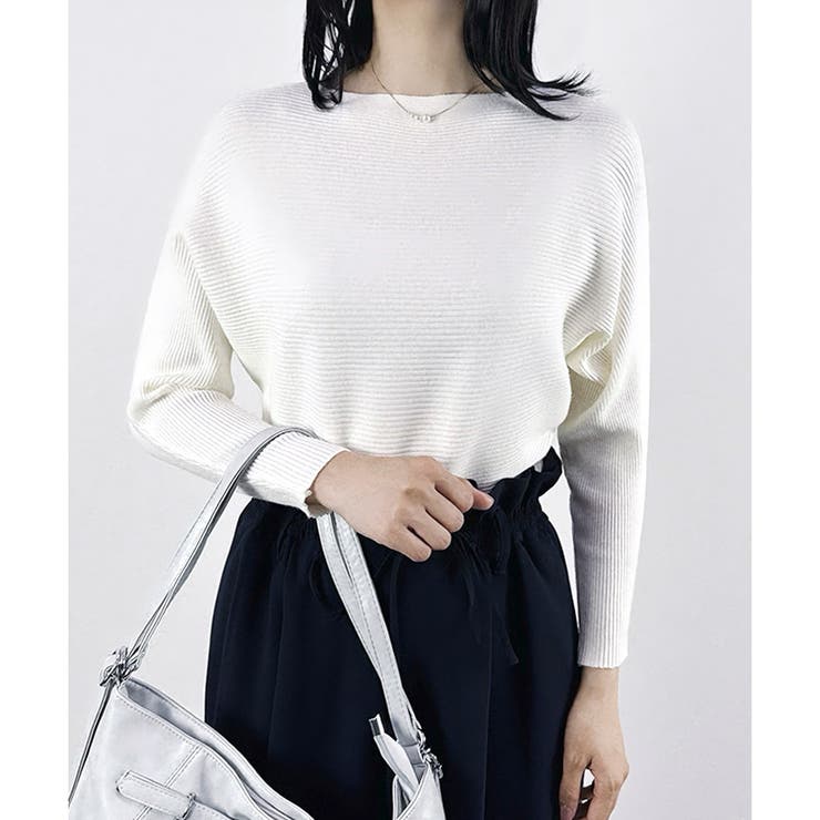 オフホワイト | 【2025AW新作】リブドルマンニット | CLOTHY