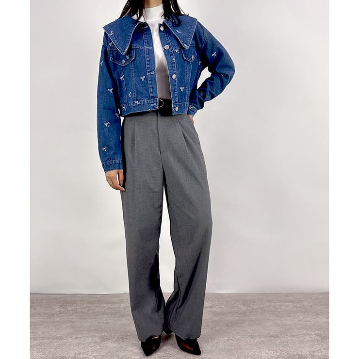 【2025AW新作】リボン柄デニムジャケット | CLOTHY | 詳細画像5 