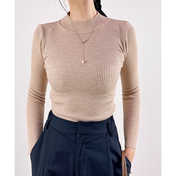 ベージュ | 【2025AW新作】プチハイリブニット | CLOTHY