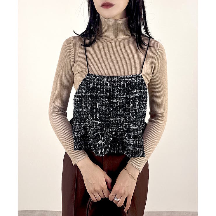 ベージュ | 【2025AW新作】タートルネックリブニット | CLOTHY