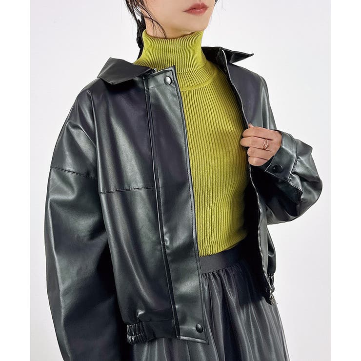 グリーン | 【2025AW新作】タートルネックリブニット | CLOTHY