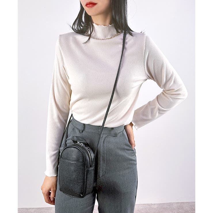 アイボリー | 【2025AW新作】ハイネック起毛リブトップス | CLOTHY