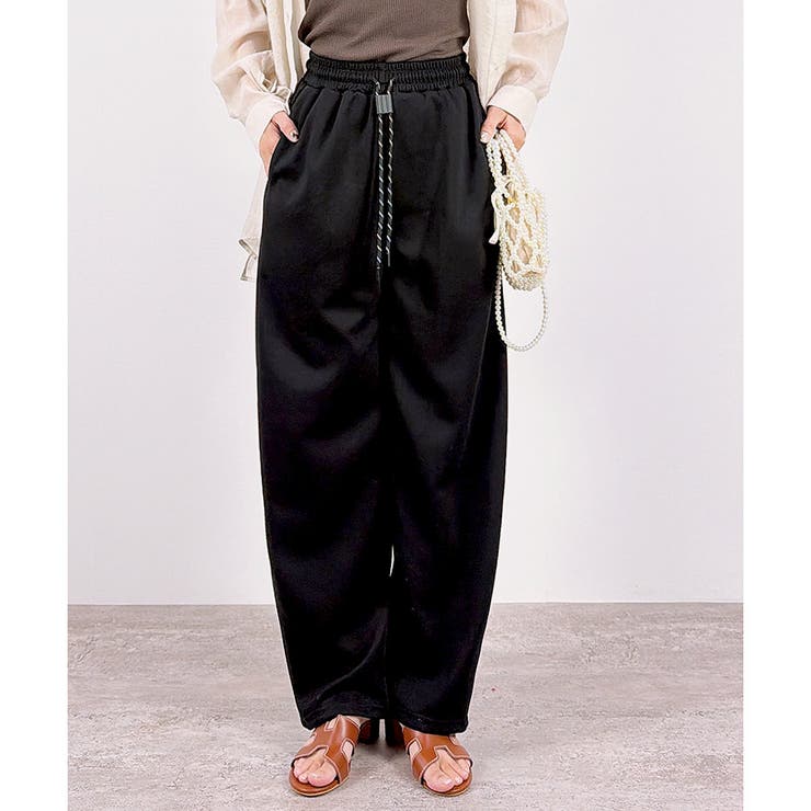 ブラック | 【2026SS新作】スウェットバレルパンツス(セットアップ可) | CLOTHY