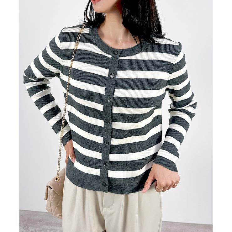 【2025AW新作】ボーダーニットカーディガン | CLOTHY | 詳細画像12 