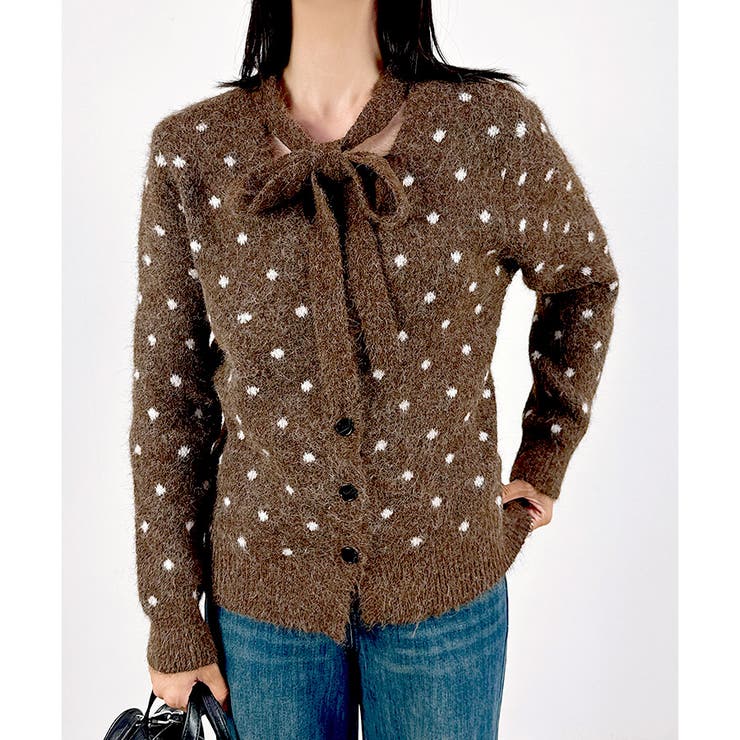 【2025AW新作】ドット柄カーディガン | CLOTHY | 詳細画像6 