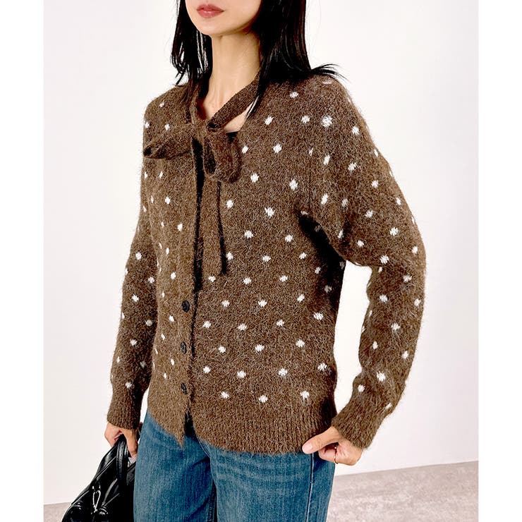 【2025AW新作】ドット柄カーディガン | CLOTHY | 詳細画像7 