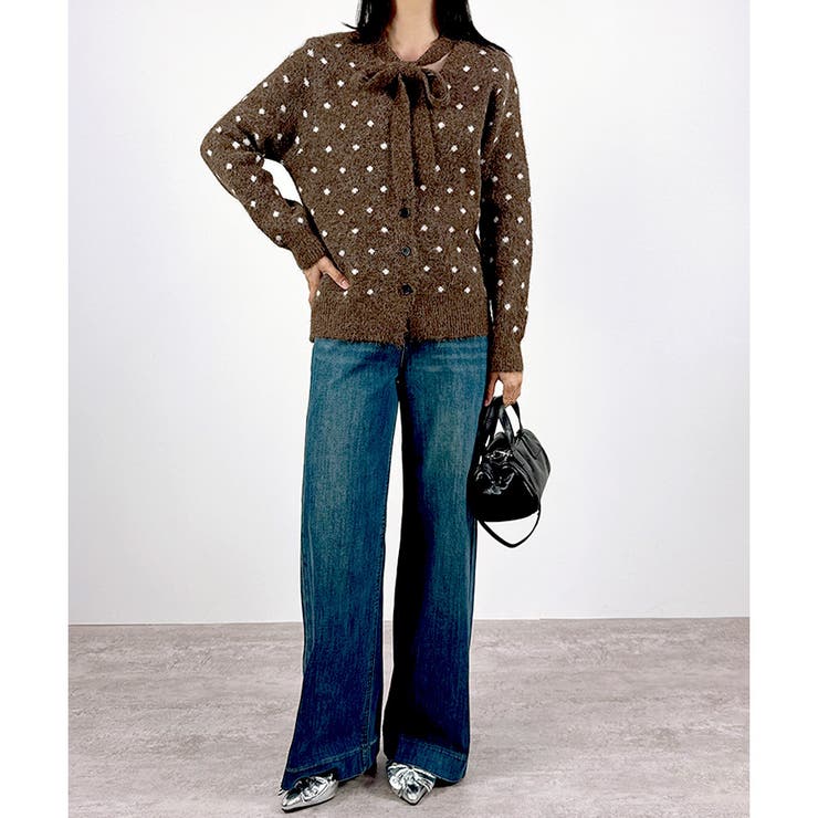 【2025AW新作】ドット柄カーディガン | CLOTHY | 詳細画像9 