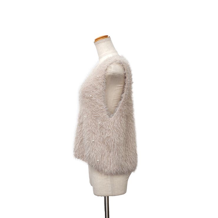 【2025AW新作】パール付きフェザーニットベスト | CLOTHY | 詳細画像19 