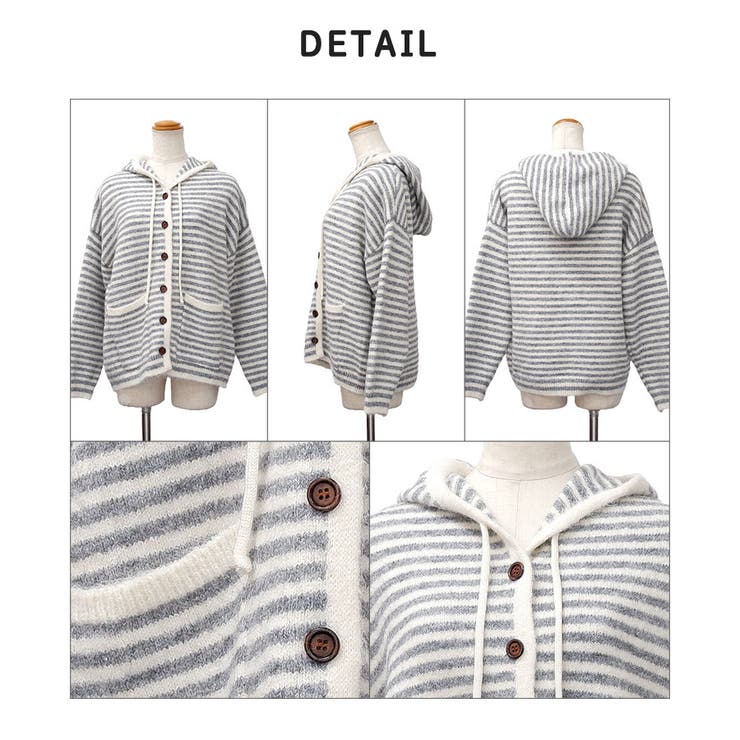 【2025AW新作】ボーダービッグフーディカーディガン | CLOTHY | 詳細画像24 