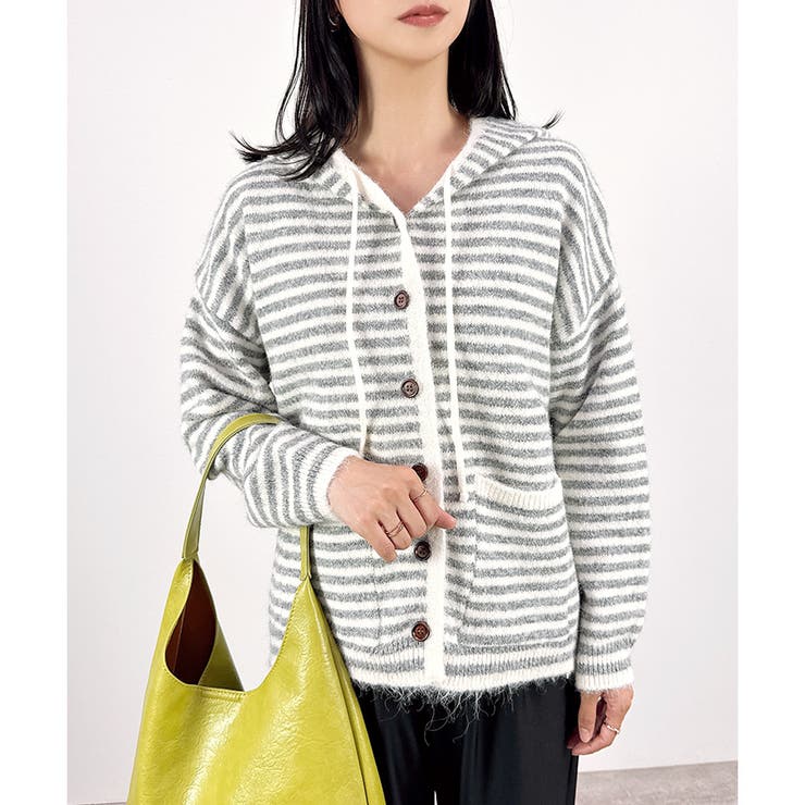 【2025AW新作】ボーダービッグフーディカーディガン | CLOTHY | 詳細画像8 