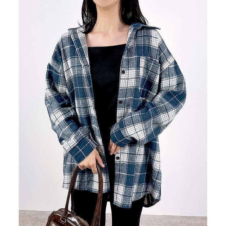 【2025AW新作】起毛チェックビッグシャツジャケット | CLOTHY | 詳細画像2 