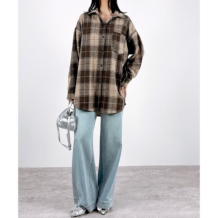 【2025AW新作】起毛チェックビッグシャツジャケット | CLOTHY | 詳細画像9 