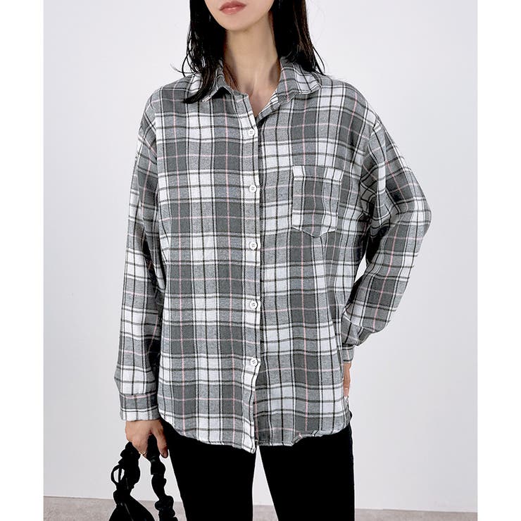 グレー | 【2025AW新作】起毛チェックシャツ | CLOTHY