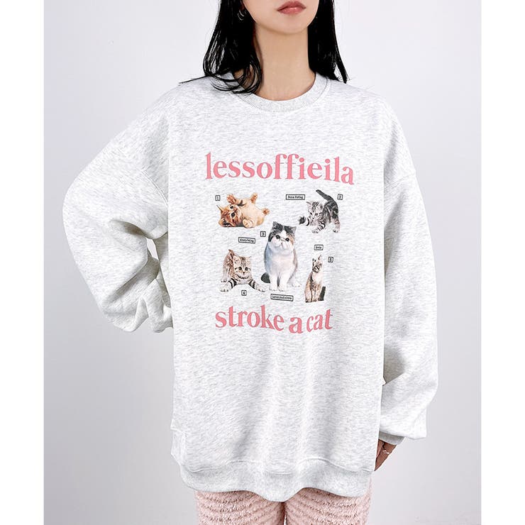 【2025AW新作】ねこプリントスウェットチュニック | CLOTHY | 詳細画像2 